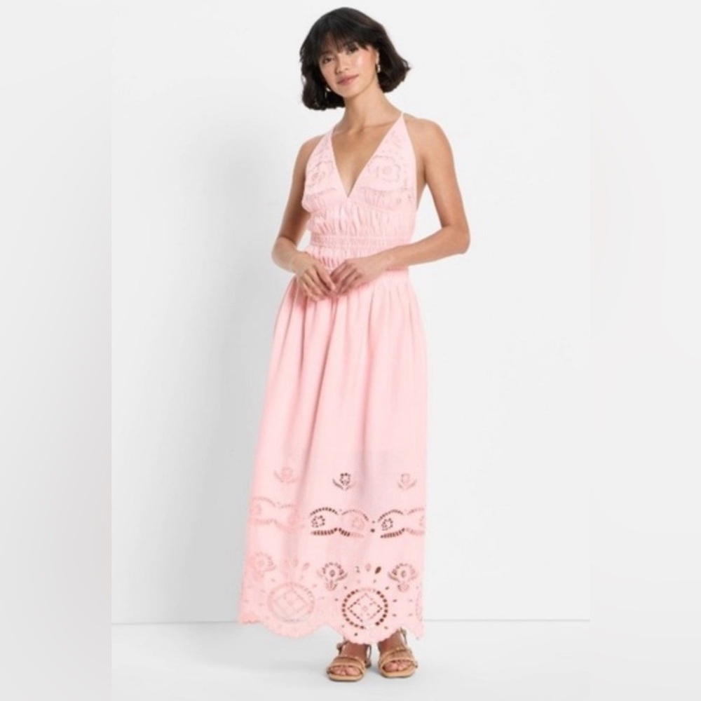 NWT Eyelet Halter Maxi